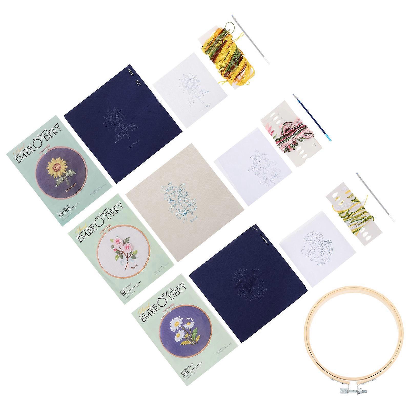 DIY Embroidery Set Embroidered Kit for Practical Crafts 16Packs