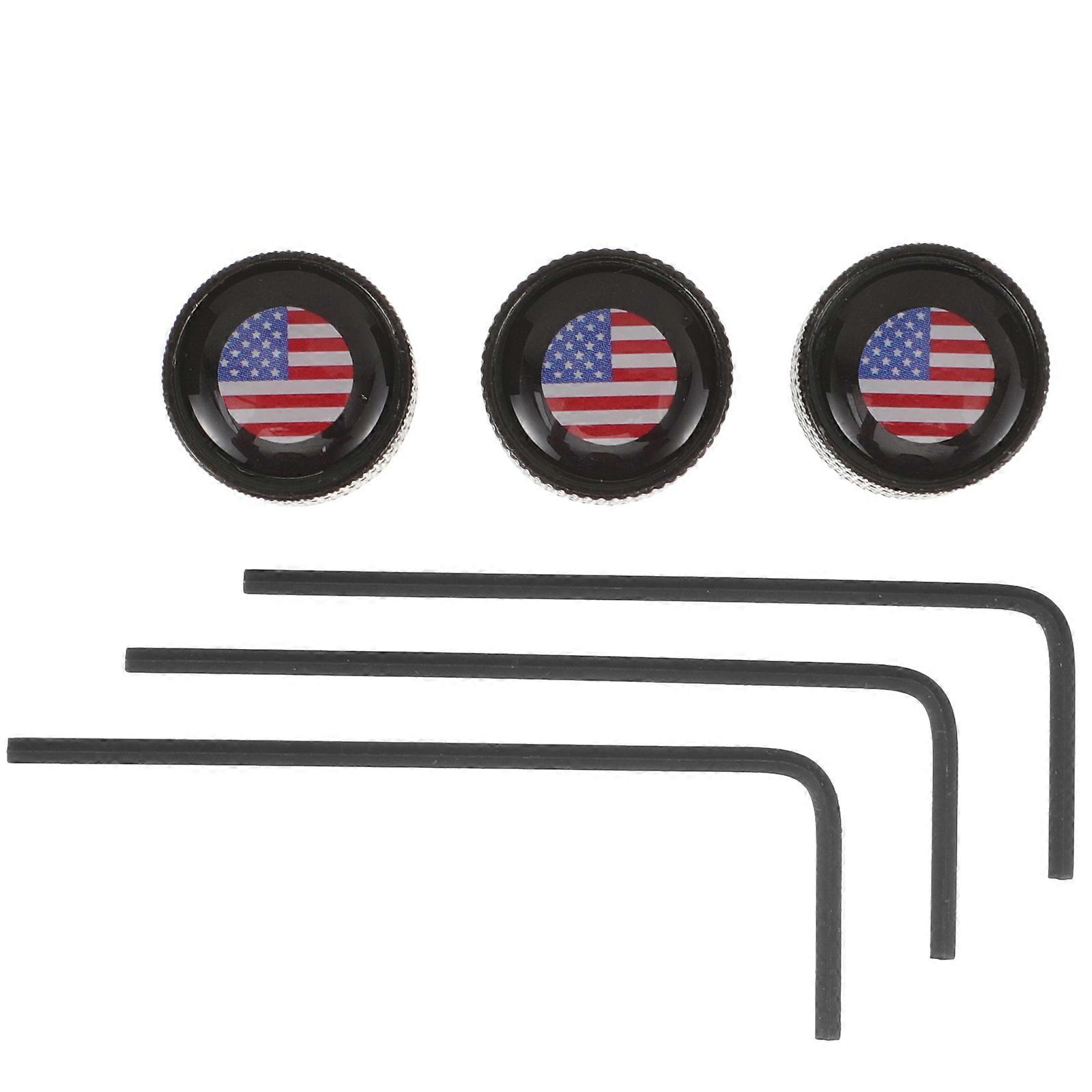 Replacement Control Knobs 3Pcs With Decorative Flag Design For Musical Instrument