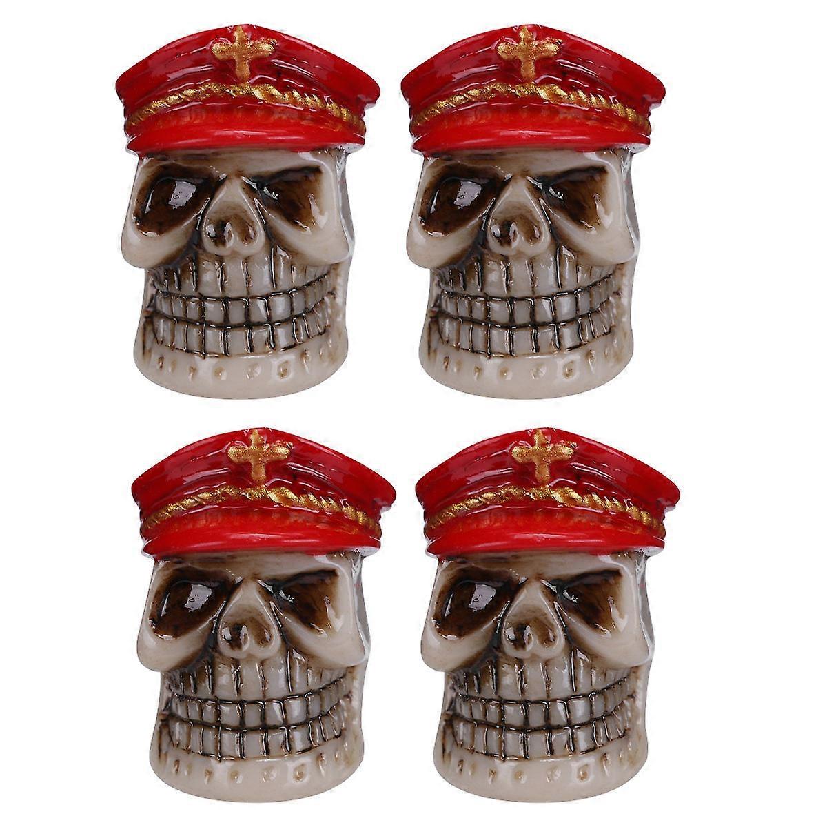 Motorcycle Cap Resin Tyre Stem Cap for Bike 2Sets Universal Red