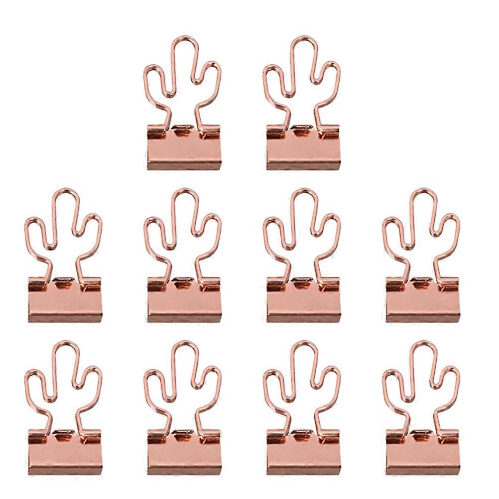 Document Binder Clips Strong Hold Metal Rectangular Easy Removal 10Pcs Office Use