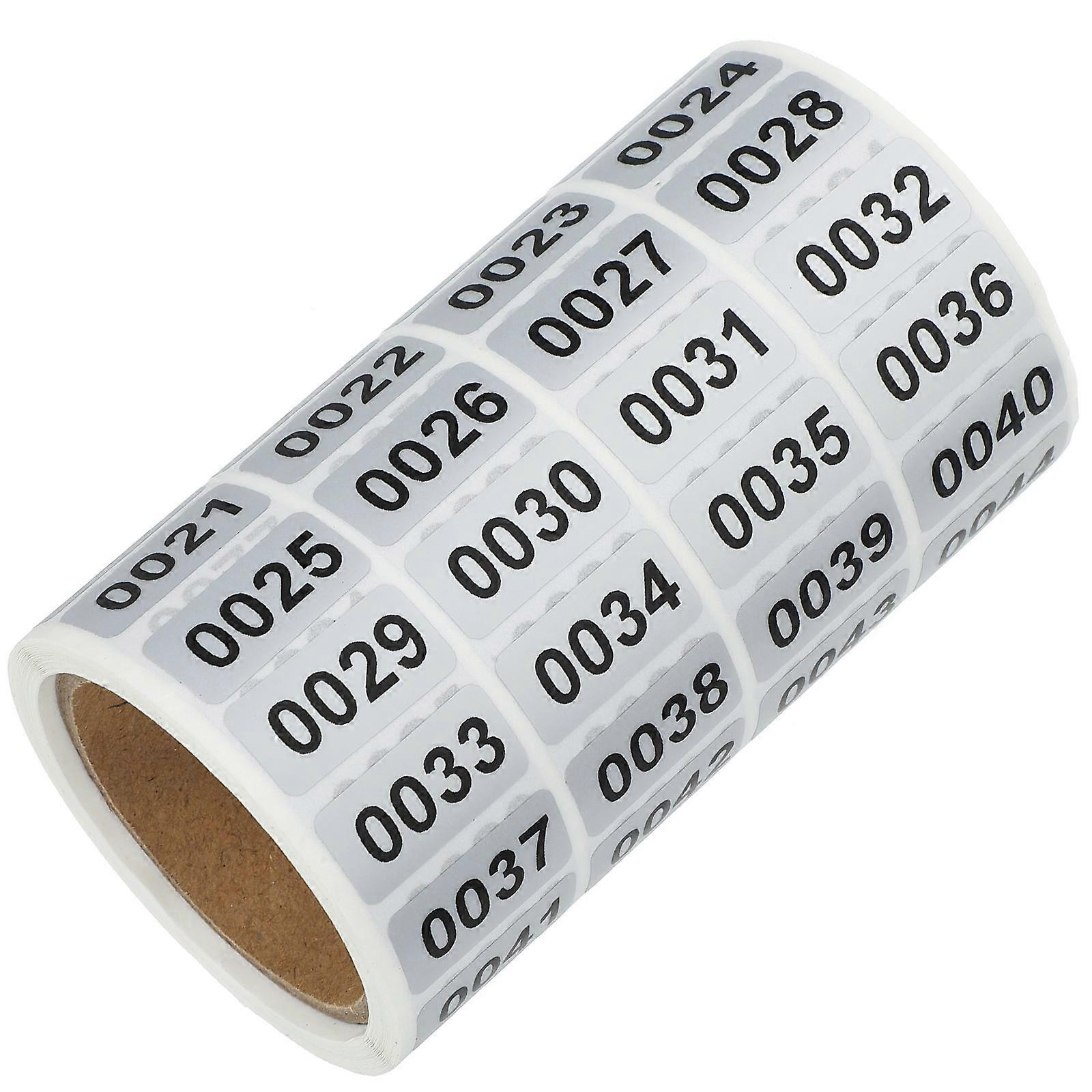 Rectangular Number Stickers for Labeling 4 Rolls Self-Adhesive Pack