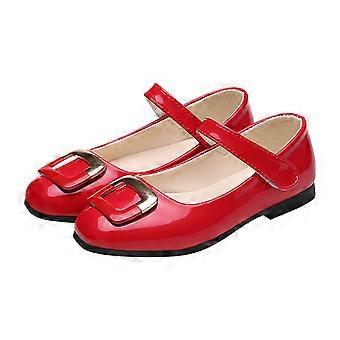 Mädchen Mary Jane Ballerinas, flache Ballettschuhe für Hochzeiten, Partys und Schule, rot, 4-5 Jahre