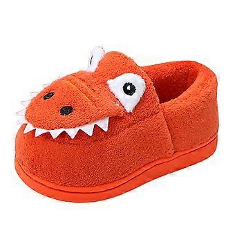Kinderslippers maat 47 – Leuke platte slippers voor de herfst/winter, lichtgewicht, warm, zacht, effen en met cartoon dierenprint, geschikt voor kinderen van 5 tot 5,5 jaar.