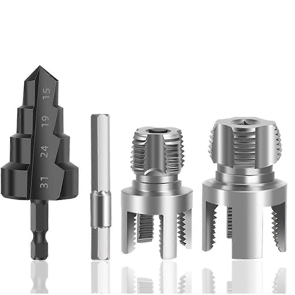 1/2 3/4 PPR/PVC Water Pipe Threader Internal External Threading Triple-Flute Counterbore Drill Bit Plastic Pipe Threader