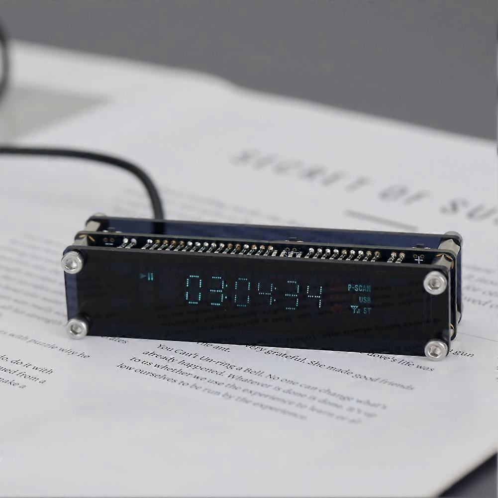 VFD Clock Vacuum Fluorescent Display Reverse Display Fluorescent Automatic Calibration DIY Type-C Power Supply