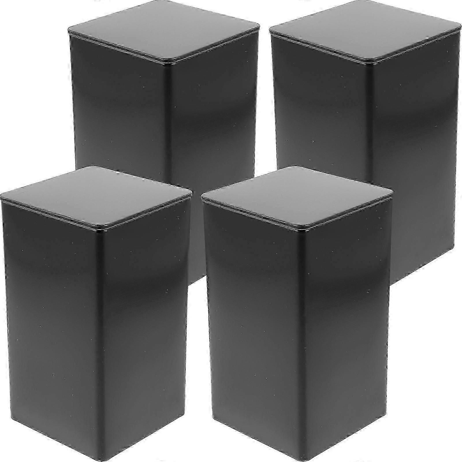 Kitchen Storage Jars Coffee Enthusiasts 4Pcs Round Edges Flat Design Moisture-Proof