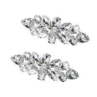 Mode Schuhschnalle Strass Schuhclip Silber Legierung DIY Schuh Dekor Zubehör für Hochzeit Braut Frauen