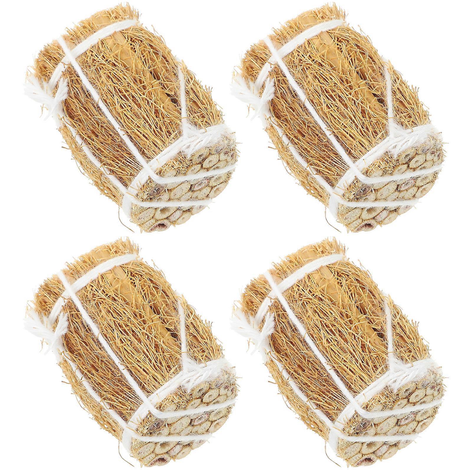 Mini Haystack Doll House Accessory for 4Pcs Mini Bale Decoration