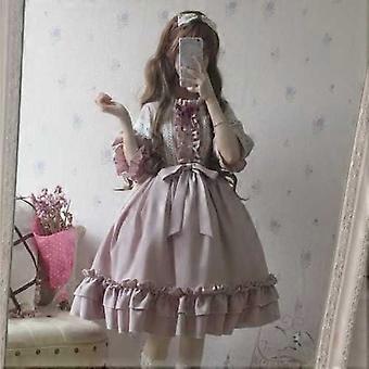 Sweetheart Lolita Goth Retro Jsk Klänning Gotiska palatset Söt prinsessa Lolita klänning vintage söt japansk Kawaii Skort ärmad klänning