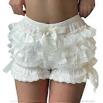 Japanese Vintage Style Women's Ruffled Lace Bloomers with Bowknot and Layered Knickers 26-27