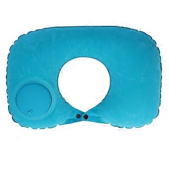 Inflatable Air Pillow U Shaped Press Inflation Mint Green for Airplane Car Office Home