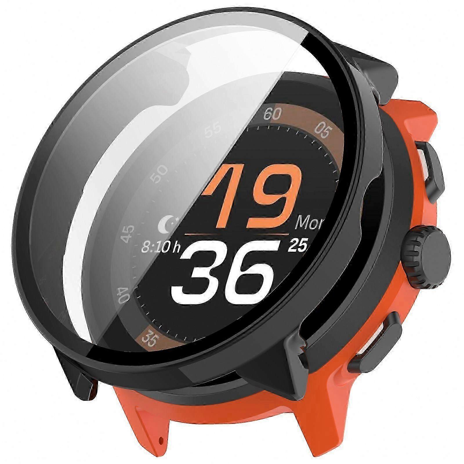 Protective Case Compatible with Suunto Run Watch, PC Frame with Tempered Glass Screen Protector