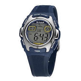 SINAR Youth Watch Kids Wristwatch Digital Quartz Silicone XE-50-2 Blue Silver