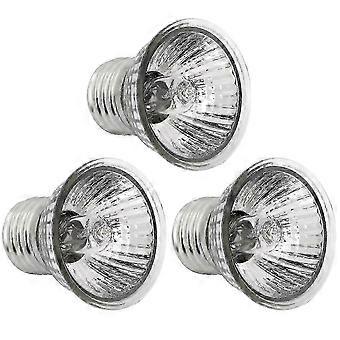 3 pcs reptile basking heat light bulbs for lizards, snakes & spiders [MI]