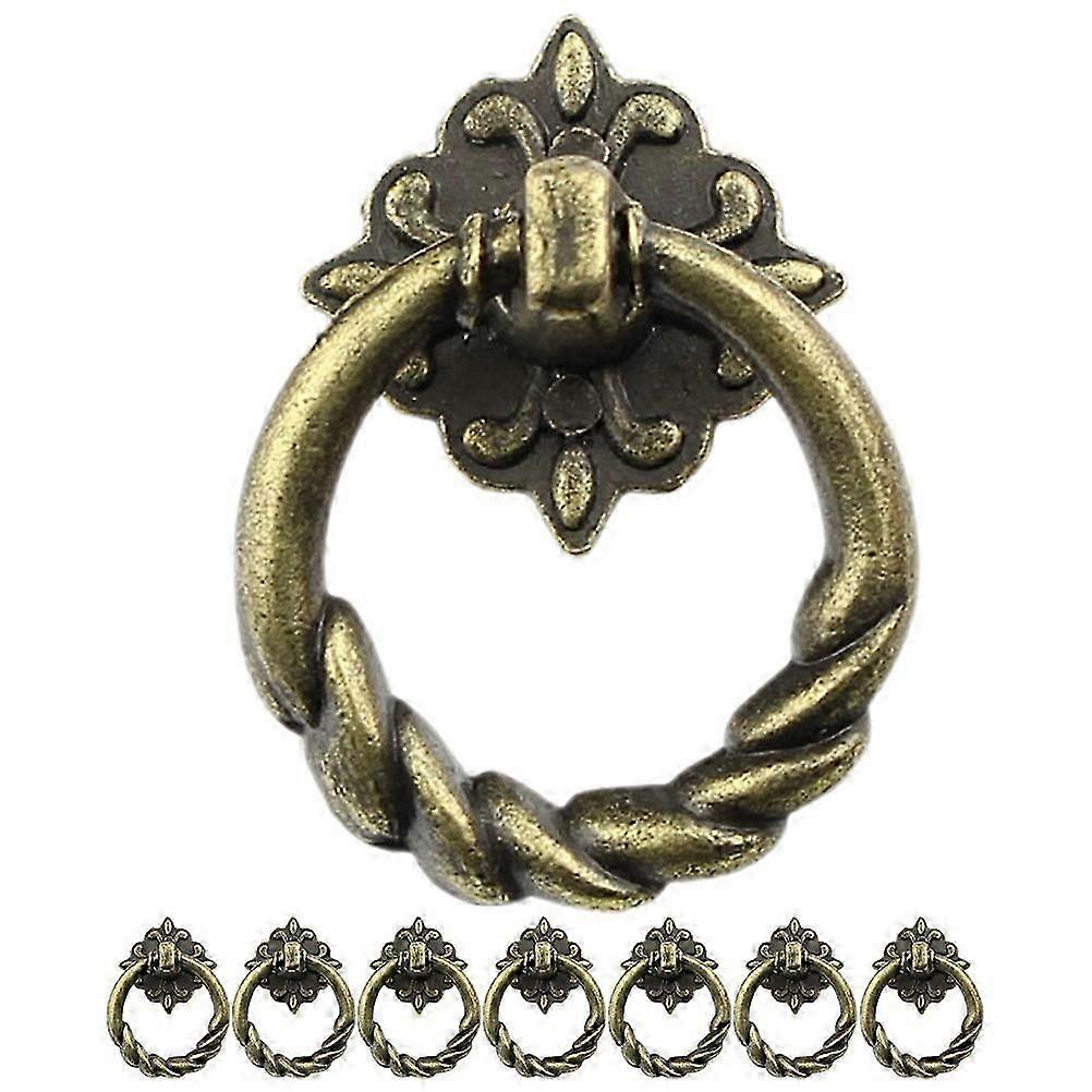 8Pcs Metal Pull Handles Drawer Pull Rings Mini Drawer Pulling Knobs Cabinet DIY Accessories