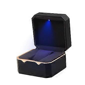 LED Light Bracelet Box Jewelry Single Watch Box Case Jewelry Display Watch Light Box With Octagonal Gold Edge Watch Box
