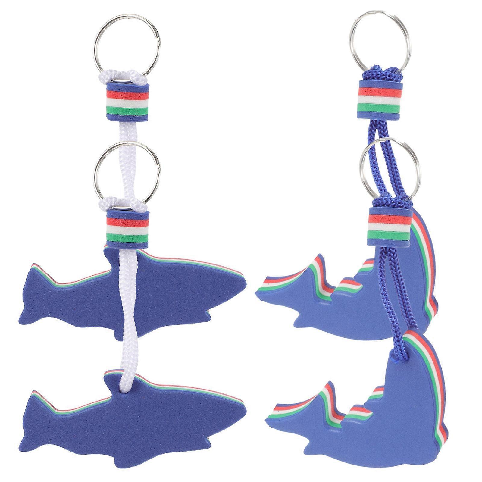 Floating Keychains Dolphin Shark Shaped for Decoration 4Pcs Set