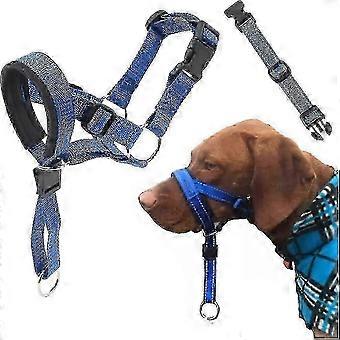 Dog Head Halter with Reflective Safety Strap, No-Pull Adjustable Dog Collar for Walking and Training ddbb