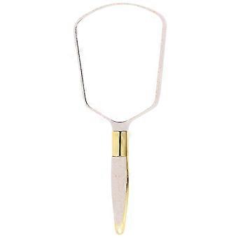 Handle Cosmetic Mirror Square Simple Durable Clear Fashionable Mirror for Home Store (Beige)