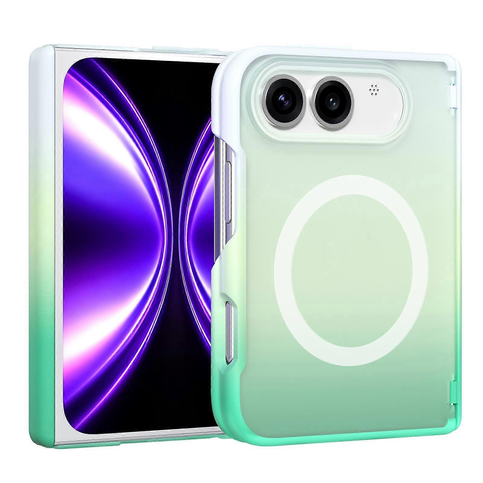 Macaron Gradient Magnetic PC Foldable Phone Case For iPhone Duo