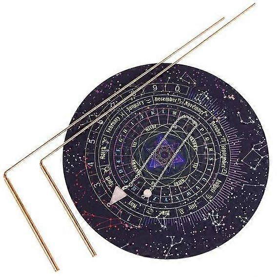 Astrology Pendulum Board Set with Dowsing Rods for Tabletop Play