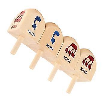 4PCS Hanukkah Top Wood Top with Hebrew Letters Wood Top compatible with Hanukkah Party DIY Projects Crafts