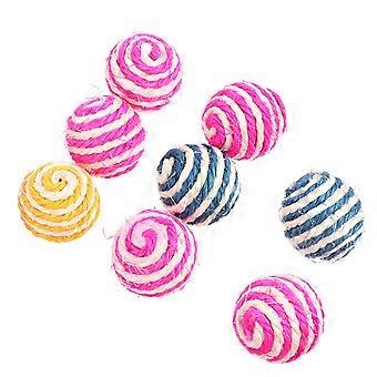 Cat Rope Balls Bite-Resistant Cat Scratcher Ball for Pet Use 8Pcs
