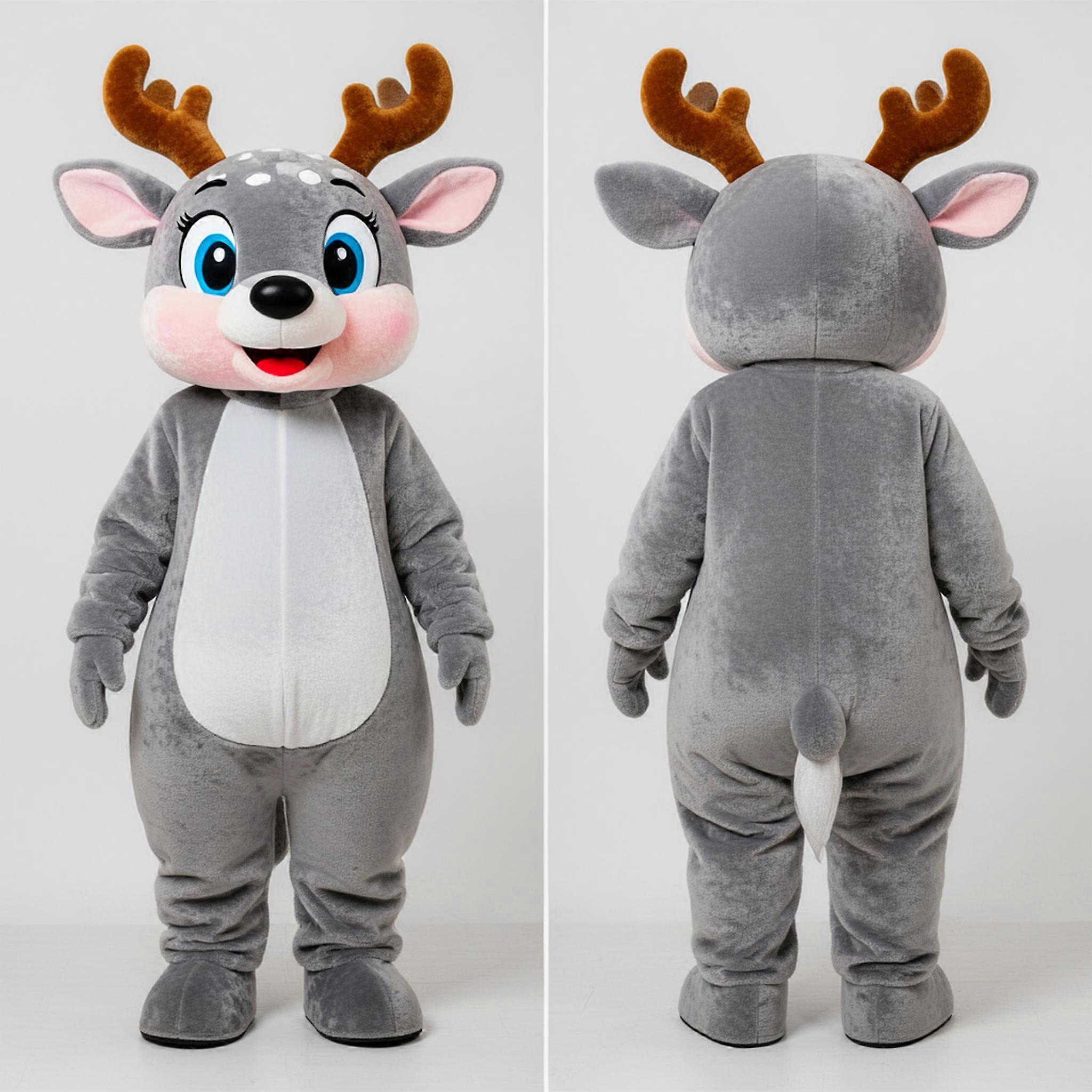 MASTICOT Gray Gentle Deer Mascot