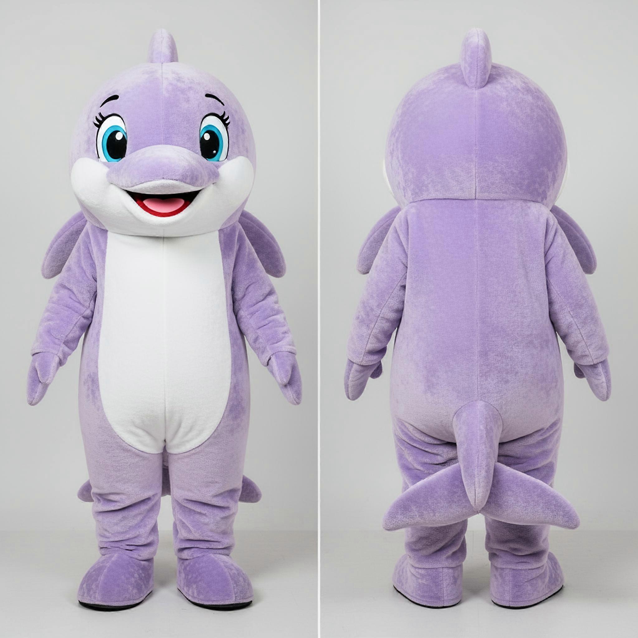 MASTICOT Lavender Broad Smiled Dolphin Mascot
