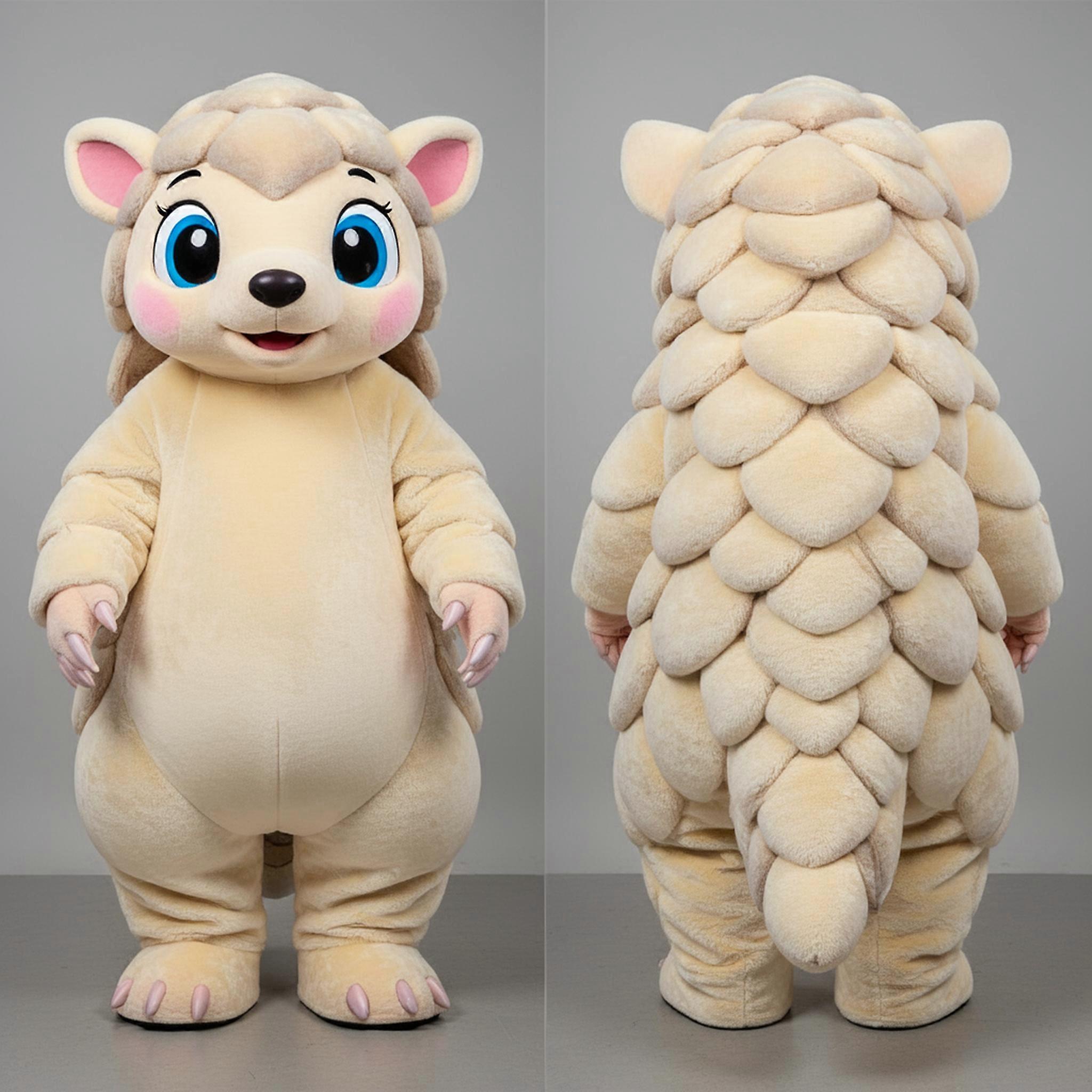 MASTICOT Cream Velvety Pangolin Mascot