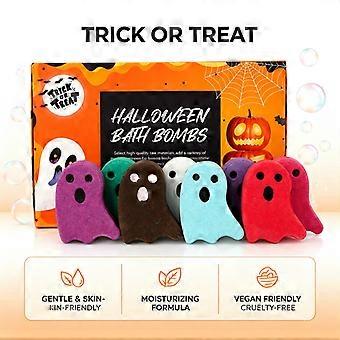 Halloween Bath Bombs for Kids, 6pcs Cute Ghost Shape Fizzing Bath Bombs, Spooky Bubble Bath Gift for Boo Basket Stuffers, Halloween Party Favors