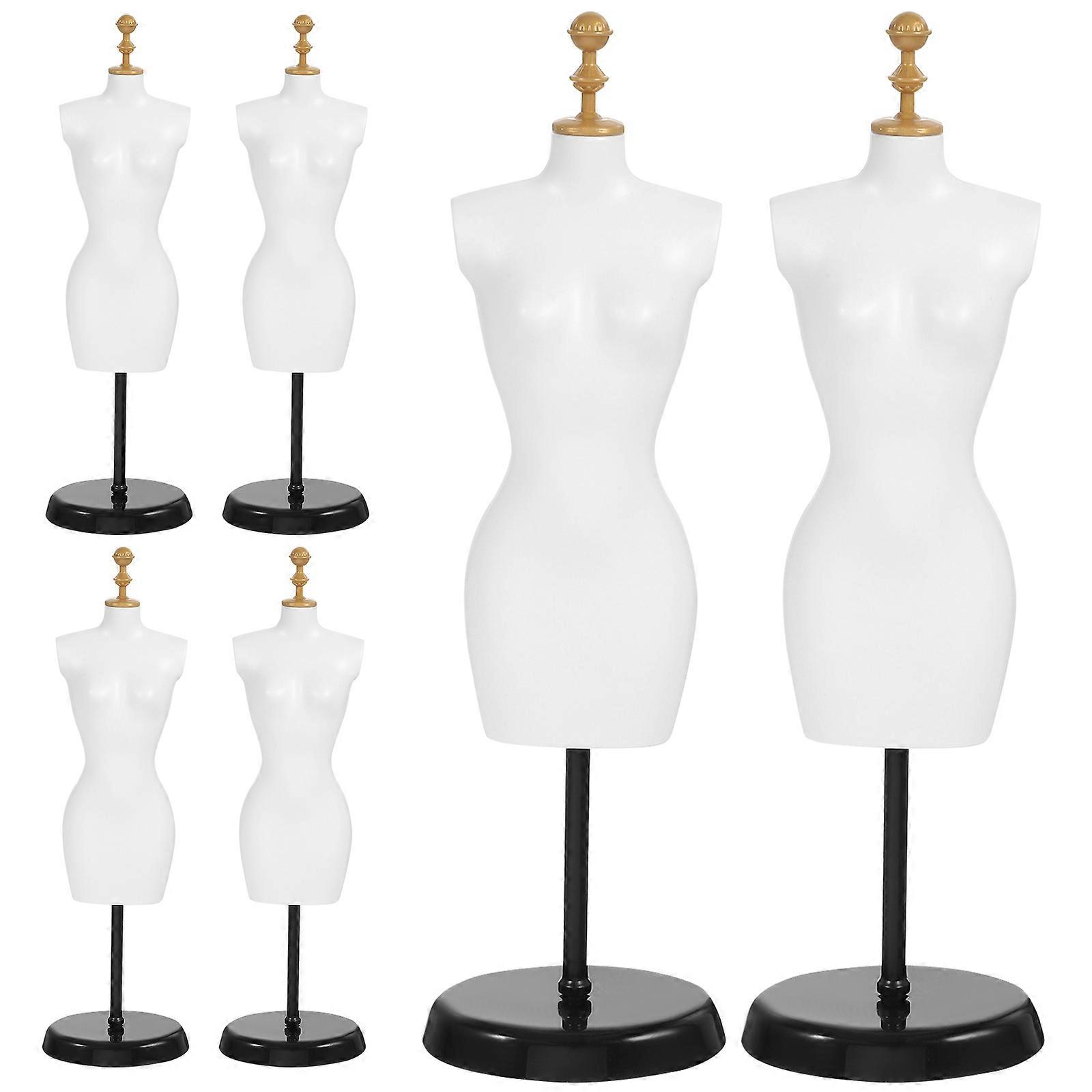 Doll Clothes Support Mannequin Model Stand 6Pcs Plastic White Display