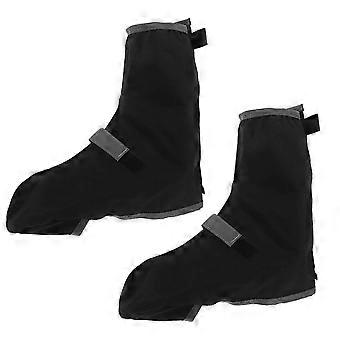 1 Pair Rain Shoe Covers, Reusable Waterproof Non-Slip Boots with Anti-Skid Sole for Outdoor Cycling Travel, Black, Size L