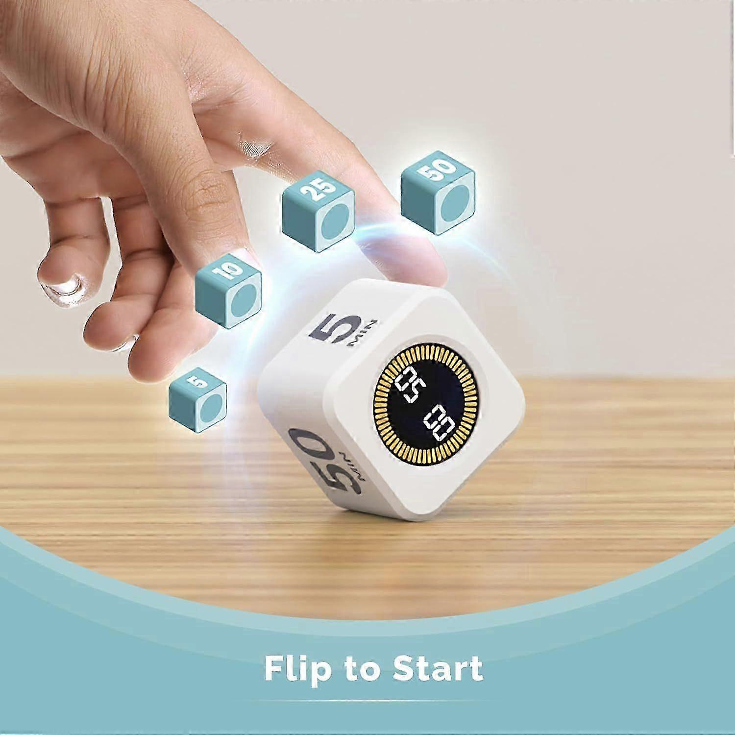 Rotating Pomodoro Timer Cube, Customizable Countdown, LED Display, Compatible wi