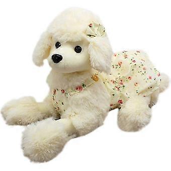 13.7" Poodle Stuffed Animal Plush, Dog Plush Toy Puppy Pillow For Kids, White