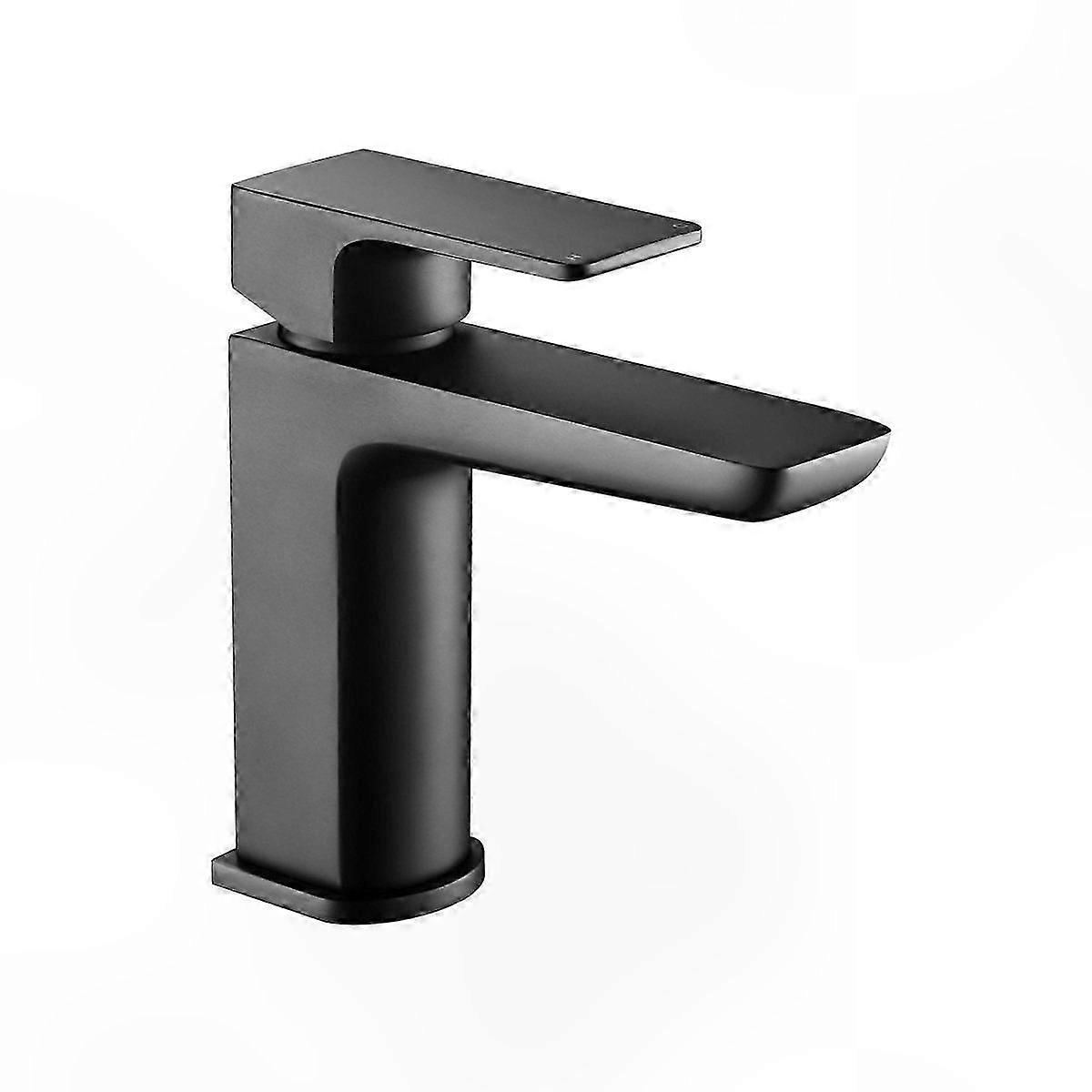 Modern Soft Square Sink Mixer Tap with Waste - Matte Black Finish