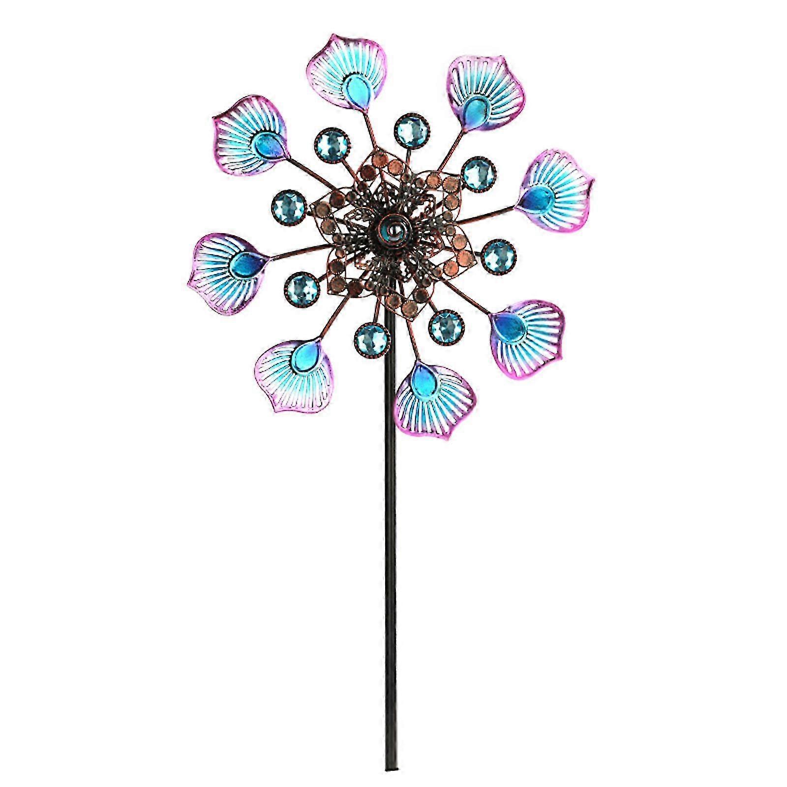 Tall Blue Metal Wind Spinner UV Proof