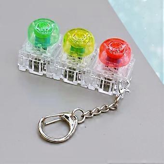 Sensory Click Fidget Bag Charm Transparent Rainbow Portable Keychain Stress Relief Toy for Autistic Kids