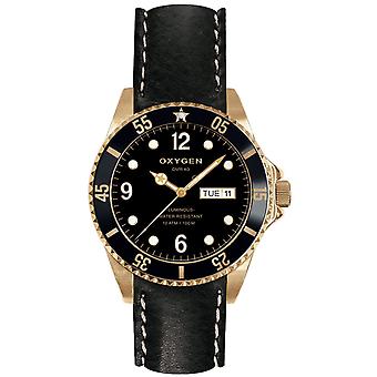 Oxygen gold mine 40 Quartz Analog Woman Watch with Ex-D-MIN-40-CL-BL Cowskin Bracelet