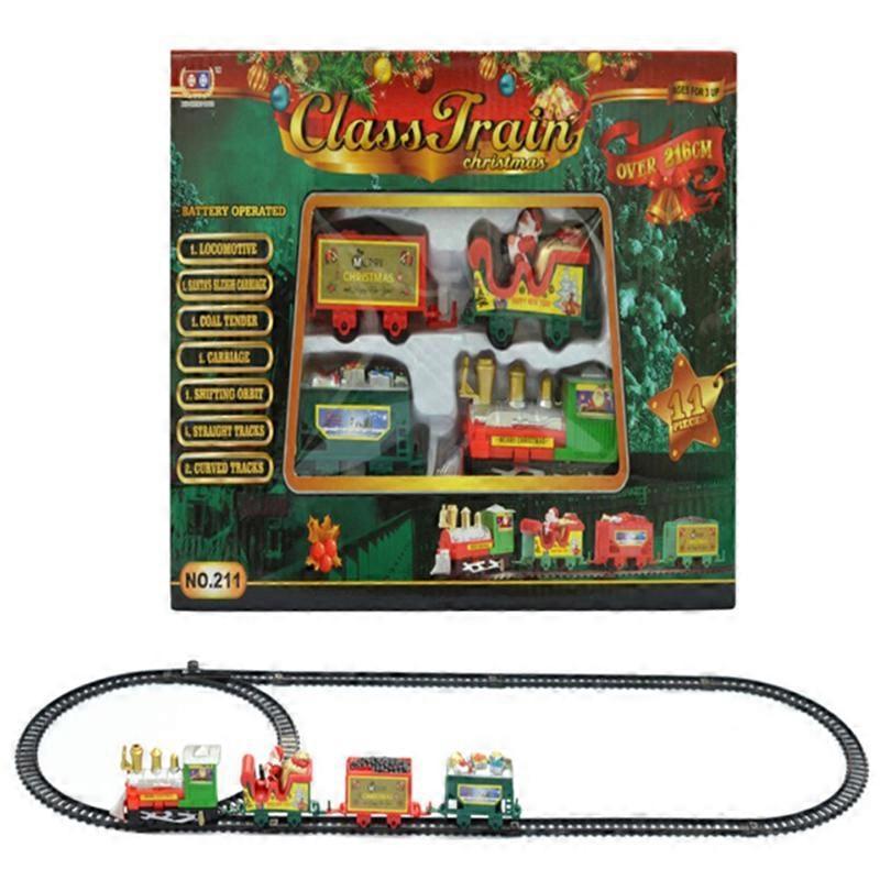 Electric Christmas Train Set With Sound Light