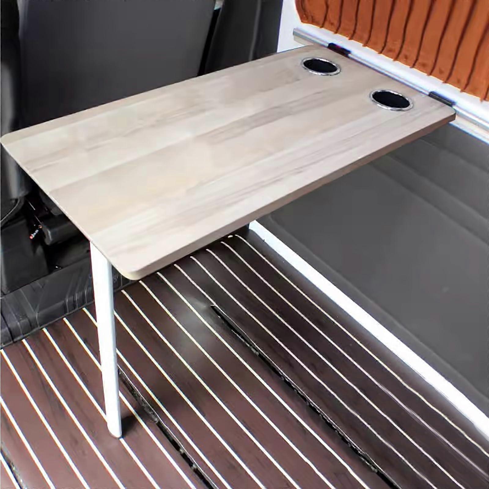 Gray Walnut Fold Down Wall Table with Removable Legs, SpaceSaving Dining Table for RV Caravan