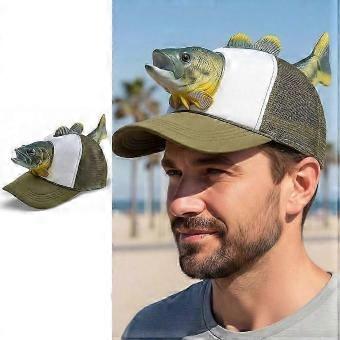 Funny 3D Fish Animal Trucker Hat Adjustable Fit One Size Novelty Fishing Hat Mesh Breathable Baseball Cap for Women Men core