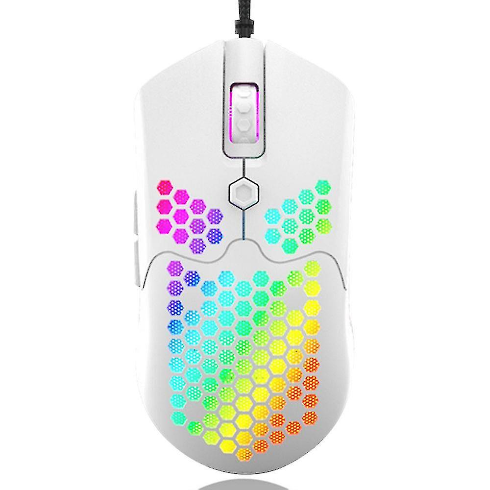 Led Lightweight 65g Wired Gaming Mouse, Adjustable Optical Dpi Sensor