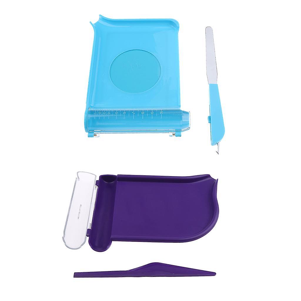 Professional Counting Tray with Spatula Purple Blue