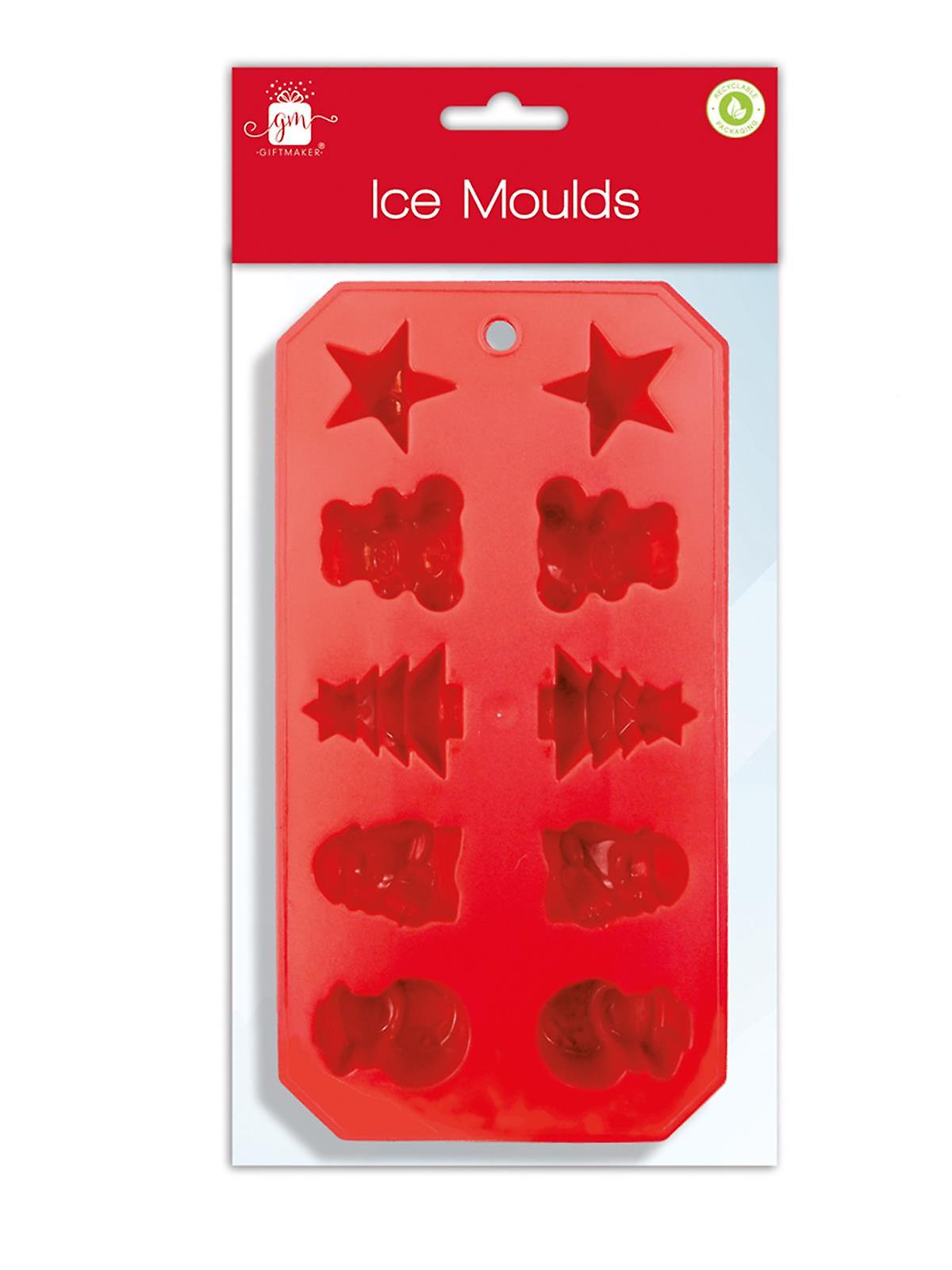 Giftmaker Red Festive Christmas Ice Cube Mould Tray