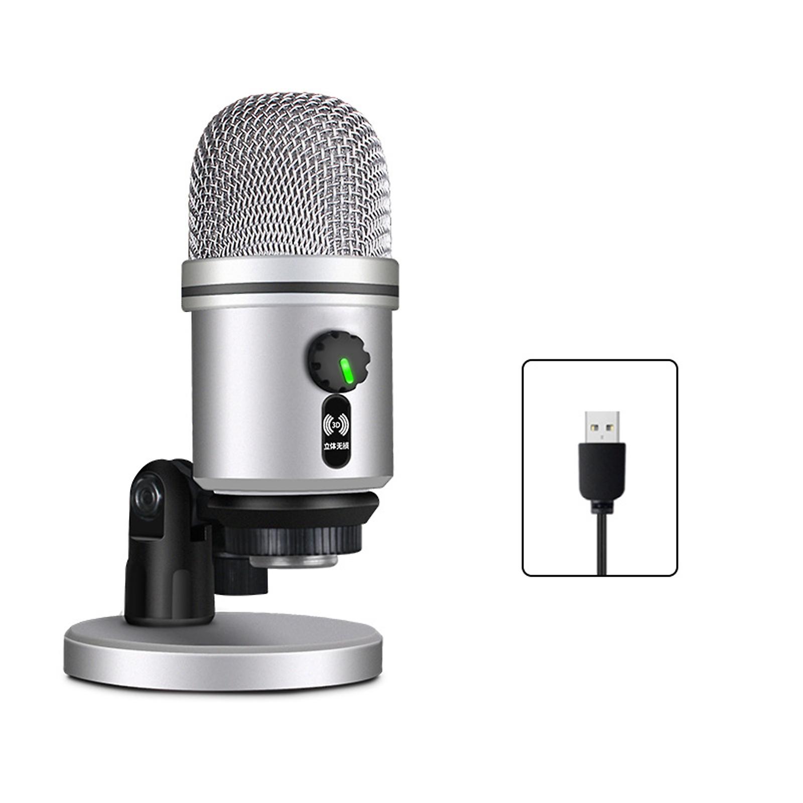 JY-U15 USB Condenser Microphone Desktop Mic with Rgb Desktop Microphone Light Three Pickup Effects for Live Broadcast Office Games