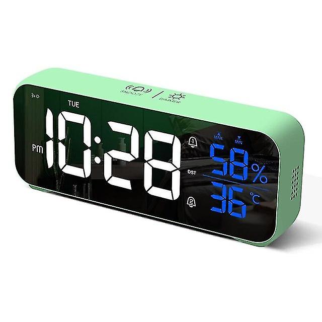 Music Led Digital Alarm Clock Voice Control Temperature Humidity Display Desktop Clocks Home Table Decoration Built-in 1200mah