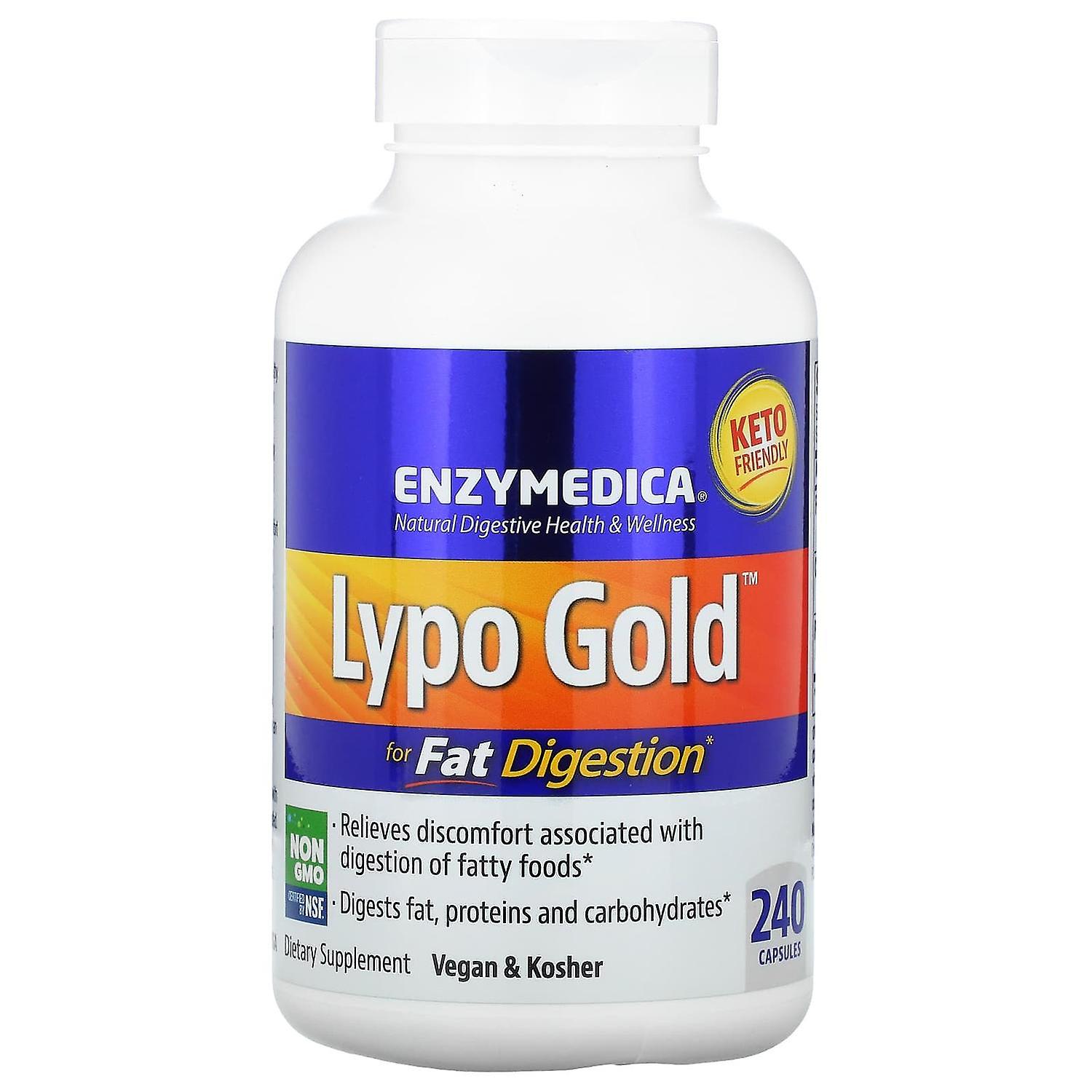 Enzymedica, Lypo Gold, For Fat Digestion, 240 Capsules