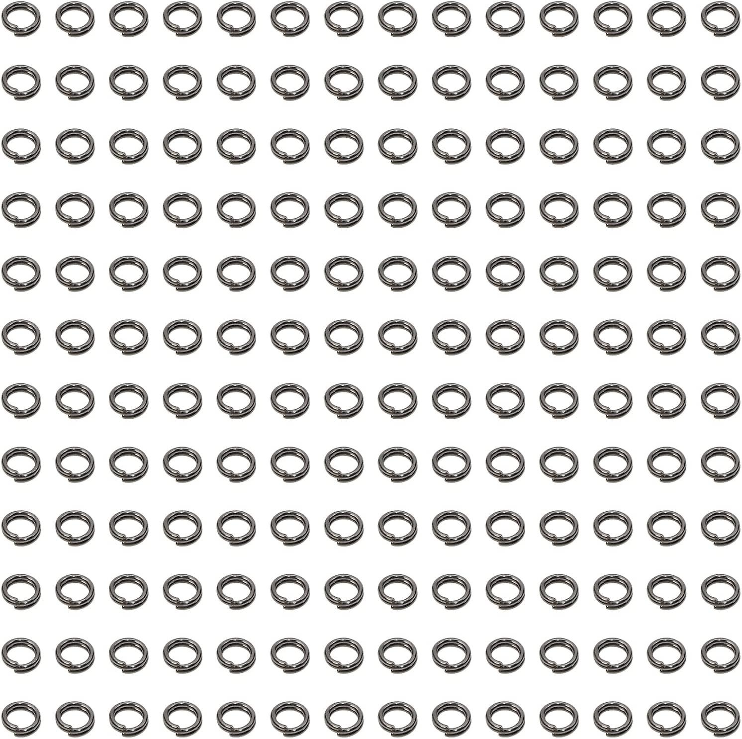 100Pcs Double Jump Rings Gun Metal Black Strong No Fade Open Split Connector