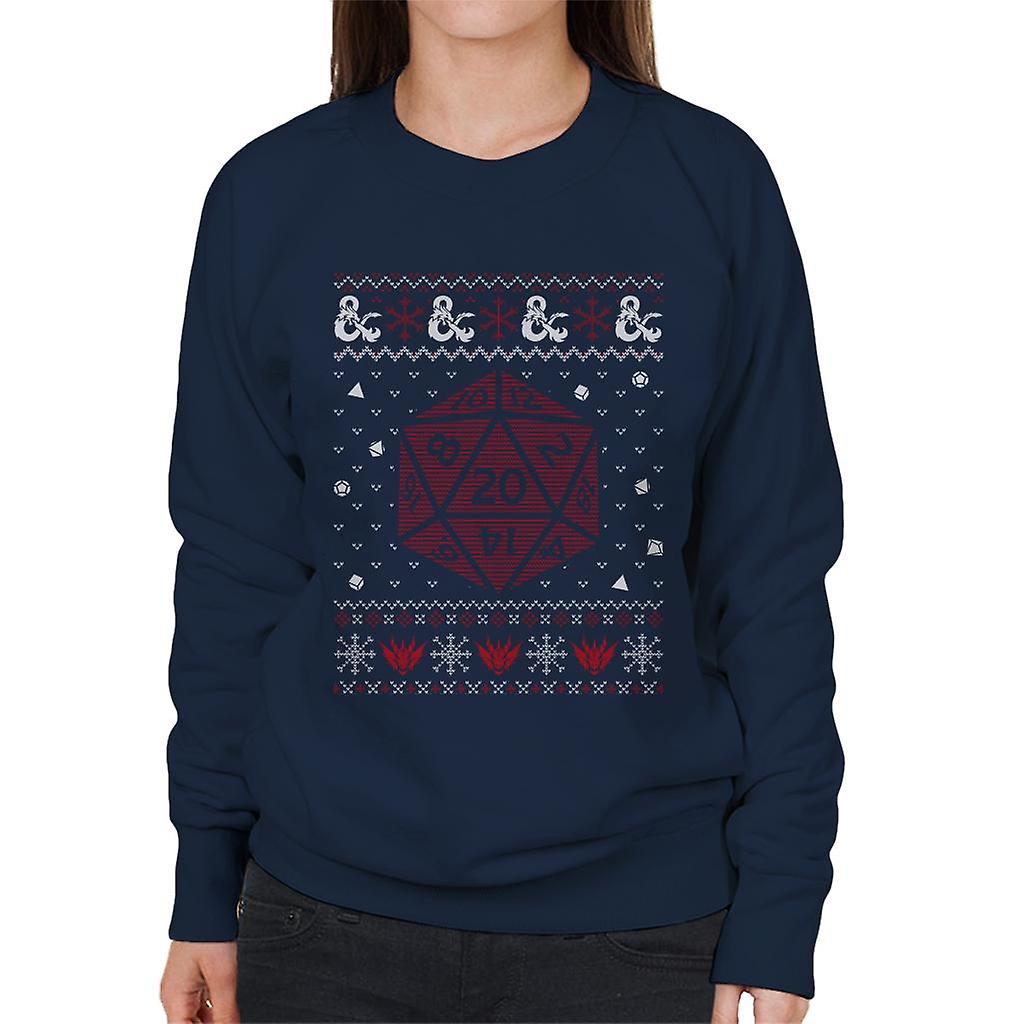 Dungeons & Dragons Christmas Knit Pattern Dice Women's Sweatshirt